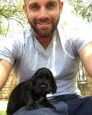 Rob Goddard and Hamish as a puppy 65400658.jpg