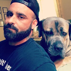 William August Cullen_Hangin w Jackson the English Mastiff.jpg
