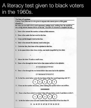 In the 1960s, literacy tests were widely used in Southern states to disenfranchise Black voters .jpg
