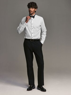 White Slim Fit Slim Fit Single Cuff Shirt With Wing Collar And Bow Tie Pack.jpeg