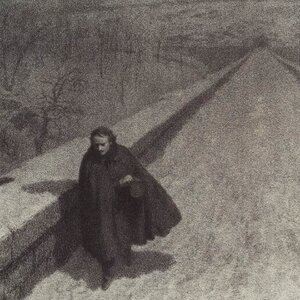 POE WALKING HIGH BRIDGE by B J Rosenmeyer 1930.jpg