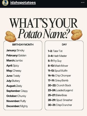 What’s your potato name I’ll start- Potato is a Spicy Spud-Muffin, but you already knew that! #p.jpg