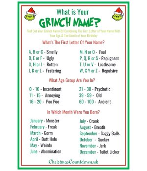 What’s your Grinch name Mine is festering old toilet licker. OMG.😂🎄.jpg