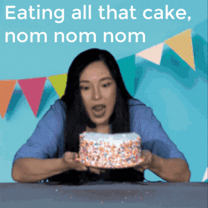 eating all that cake.gif