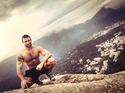 On the top of Dois Irmãos mountain in Rio.jpg