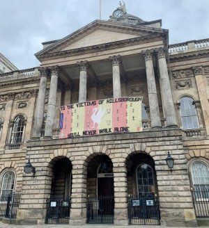 Liverpool Town Hall Hillsborough tribute.jpg
